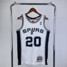 #20 Ginobili Spurs M&N jersey white (heat pressed)
