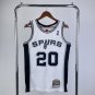 #20 Ginobili Spurs M&N jersey white (heat pressed)