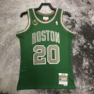 #20 Ray Allen Celtics 2007-08 M&N heat pressed jersey green with The trophy