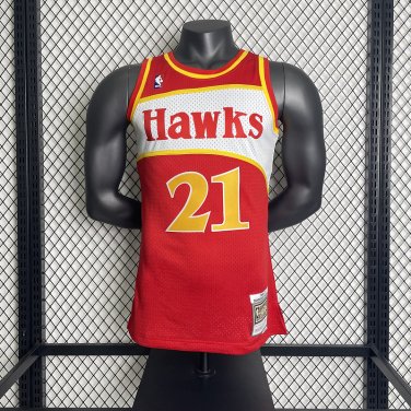 #21 Dominque Wilkins Hawks M&N jersey red (heat pressed&iuml;&frac14;�