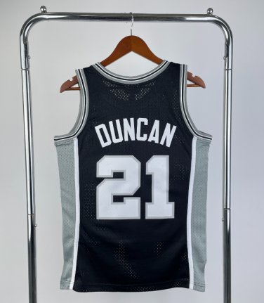 #21 Duncan Spurs  M&N jersey black (heat pressed)