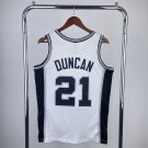 #21 Duncan Spurs  M&N jersey white (heat pressed)