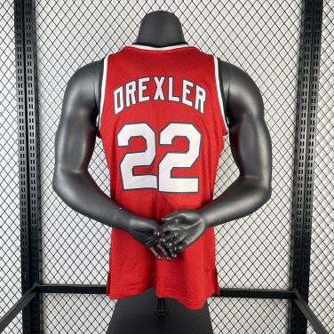 #22 Drexler Blazers 1983-84 M&N jersey red (heat pressed)