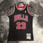 #23 Jordan Bulls 1995-96 M&N heat pressed jersey black with stripe