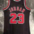 #23 Jordan Bulls 1995-96 M&N jersey black stripe  with The trophy (heat pressed)