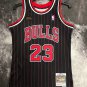 #23 Jordan Bulls 1995-96 M&N jersey black stripe  with The trophy (heat pressed)