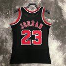 #23 Jordan Bulls 1997-98 M&N heat pressed jersey black