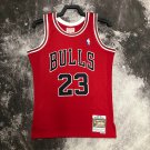 #23 Jordan Bulls 1997-98 M&N heat pressed jersey red