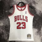 #23 Jordan Bulls 1997-98 M&N heat pressed jersey white