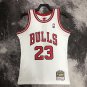 #23 Jordan Bulls 1997-98 M&N heat pressed jersey white