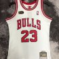 #23 Jordan Bulls 1997-98 M&N jersey white with The trophy (heat pressed)
