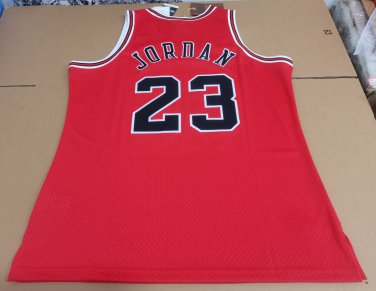 #23 Michael Jordan Bulls 1995-96 M&N Finals jersey red (heat pressed)