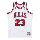 #23 Michael Jordan Bulls 1995-96 M&N Finals jersey white (heat pressed)