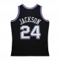 #24 Bobby Jackson Kings 2001-02 M&N jersey black (heat pressed)