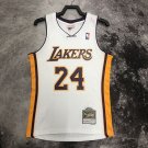 #24 Kobe Bryant Lakers 2009-10 M&N heat pressed jersey  white