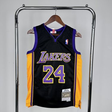 #24 Kobe Bryant Lakers 2009-10 M&N jersey black (heat pressed)