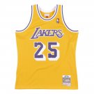 #25 Eddie Jones Lakers 1994-95  M&N jersey classic yellow (heat pressed)