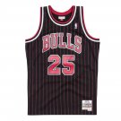 #25 Steve Kerr Bulls 1995-96 M&N jersey black with stripe (heat pressed)