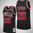 #25 Steve Kerr Bulls 1997-98 M&N  jersey black （heat pressed）
