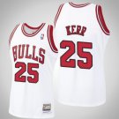 #25 Steve Kerr Bulls 1997-98 M&N  jersey white （heat pressed）