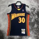 #30 Curry Warriors 2009-10 M&N heat pressed jersey navy