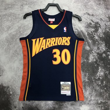#30 Curry Warriors 2009-10 M&N heat pressed jersey navy