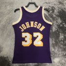 #32 Johnson Lakers 1984-85 M&N heat pressed jersey purple