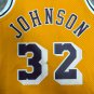 #32 Johnson Lakers 1984-85 M&N heat pressed jersey yellow