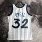 #32 O'neal Magic 1993-94 M&N heat pressed jersey white