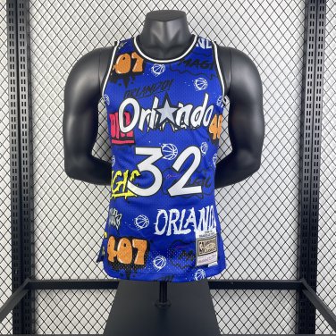 #32 O'neal Magic M&N Graffiti jersey (heat pressed)