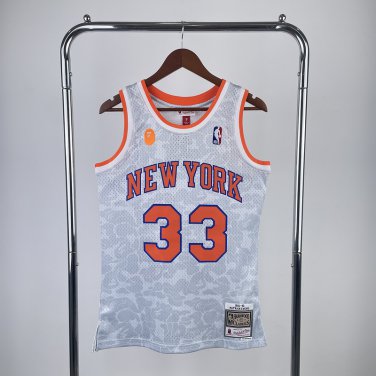 #33 Ewing BAPE &egrave;�&sup3; M&N x Knicks jersey white