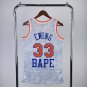 #33 Ewing BAPE &egrave;�&sup3; M&N x Knicks jersey white