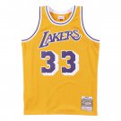 #33 Kareem Abdul-Jabbar Los Angeles Lakers 1984-85 M&N jersey yellow (heat pressed)