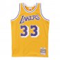 #33 Kareem Abdul-Jabbar Los Angeles Lakers 1984-85 M&N jersey yellow (heat pressed)