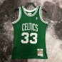 #33 Larry Bird 1985-86 M&N heat pressed jersey green