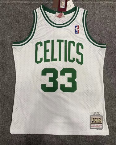 #33 Larry Bird Celtics 1985-86 M&N jersey white (heat pressed)_CM_1