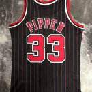 #33 Pippen Bulls 1995-96 M&N black stripe with The trophy (heat pressed)