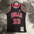 #33 Pippen Bulls 1995-96 M&N heat pressed jersey black with stripe