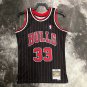 #33 Pippen Bulls 1995-96 M&N heat pressed jersey black with stripe