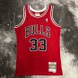 #33 Pippen Bulls 1997-98 M&N heat pressed jersey red