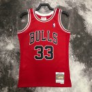 #33 Pippen Bulls 1997-98 M&N heat pressed jersey red