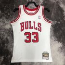 #33 Pippen Bulls 1997-98 M&N heat pressed jersey white