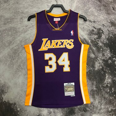 #34 O'neal 1999-00 M&N heat pressed jersey purple