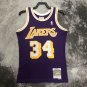 #34 O'neal Lakers 1996-97 M&N heat pressed jersey purple
