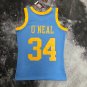 #34 O'neal Lakers 2001-02 M&N heat pressed jersey blue