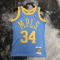 #34 O'neal Lakers 2001-02 M&N heat pressed jersey blue