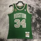 #34 Pierce Celtics 2007-08 M&N heat pressed jersey green with The trophy