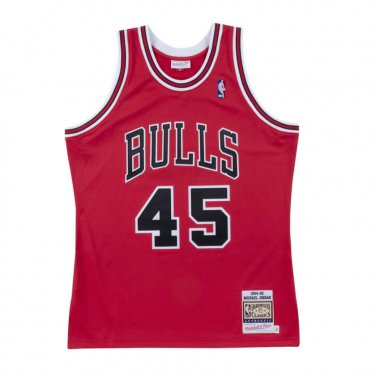 #45 Michael Jordan Bulls 1994-95 M&N jersey red (heat pressed)