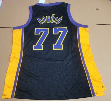 #77 Doncic Lakers M&N jersey black (heat pressed)