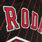#91 Rodman Bulls 1995-96 M&N heat pressed jersey black with stripe